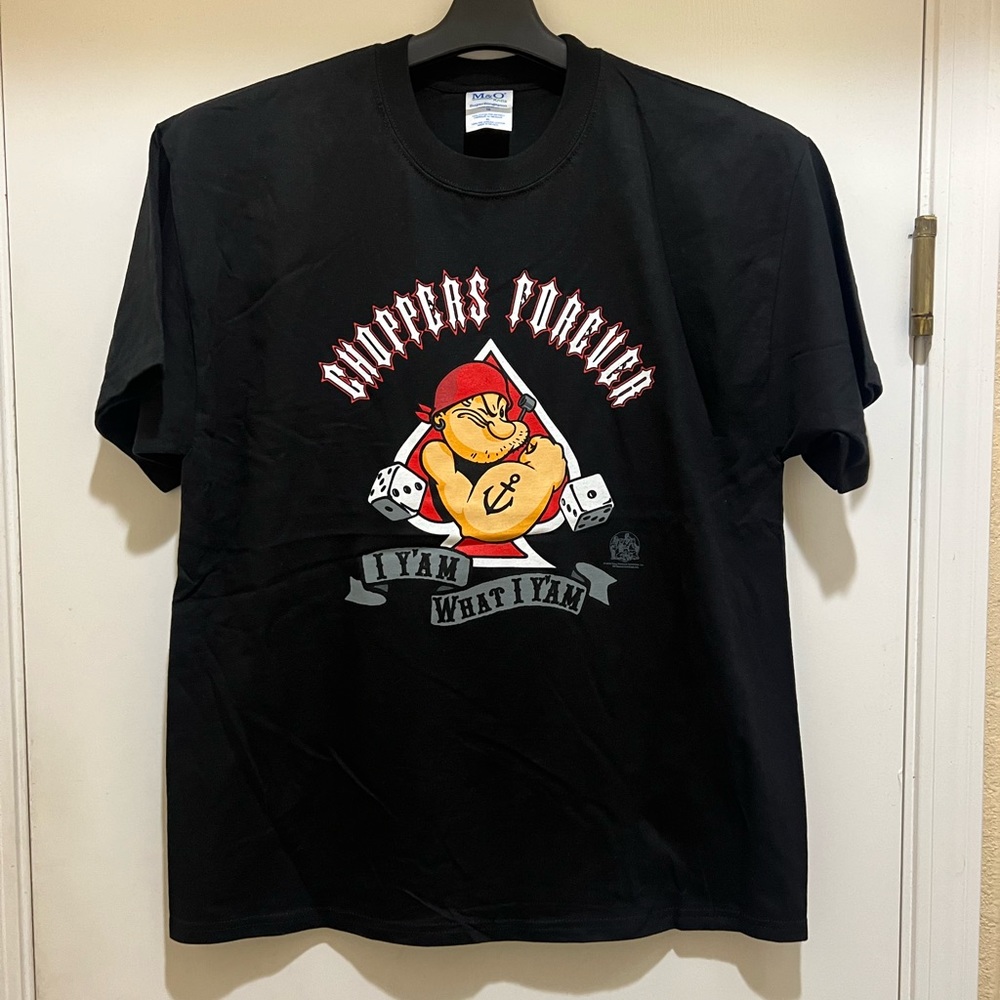 POPEYE CHOPPERS FOREVER Vintage Black Color T-shirt - NEW